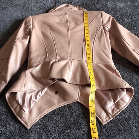 NEW Blush Pink Leather Jacket GILI - Picture 15 of 16